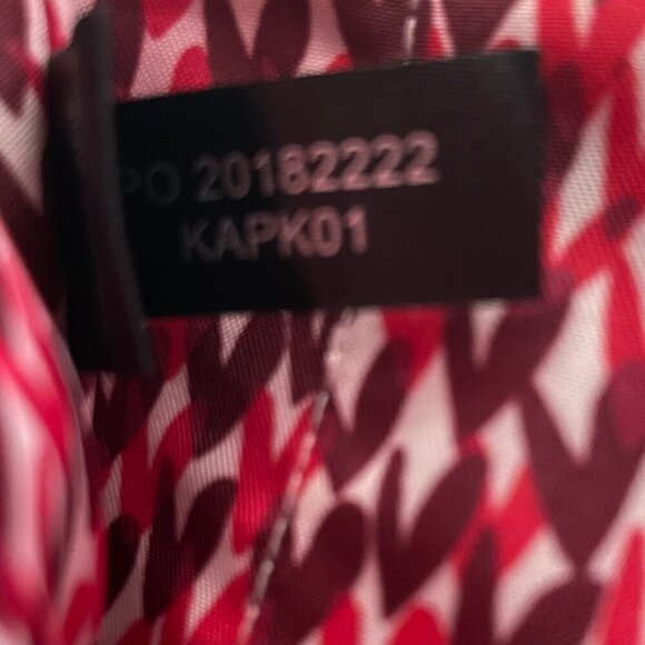 Stella & Dot 'LOVE' Retired Lined Zip Clutch w Tassel Burgundy + Pink OS NWOT - Picture 10 of 13